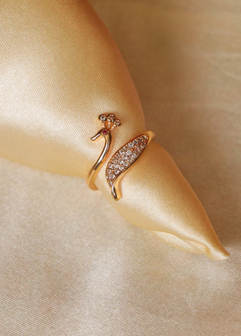 Peacock Poise Ring