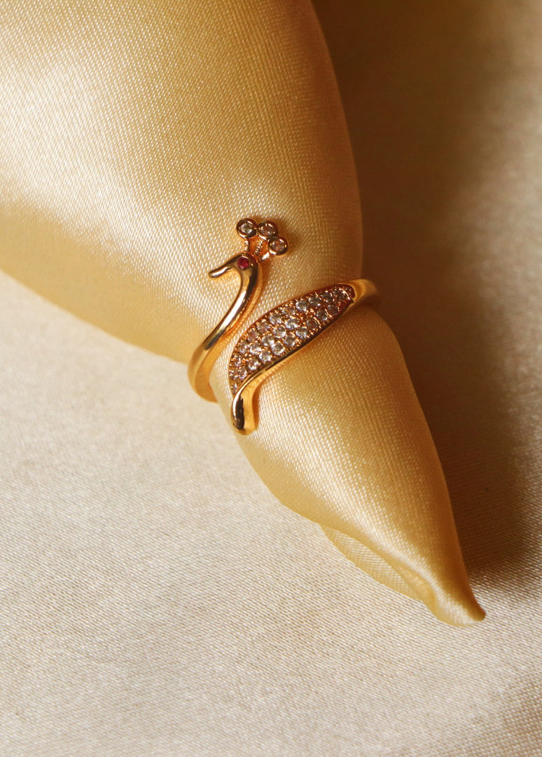 Peacock Poise Ring