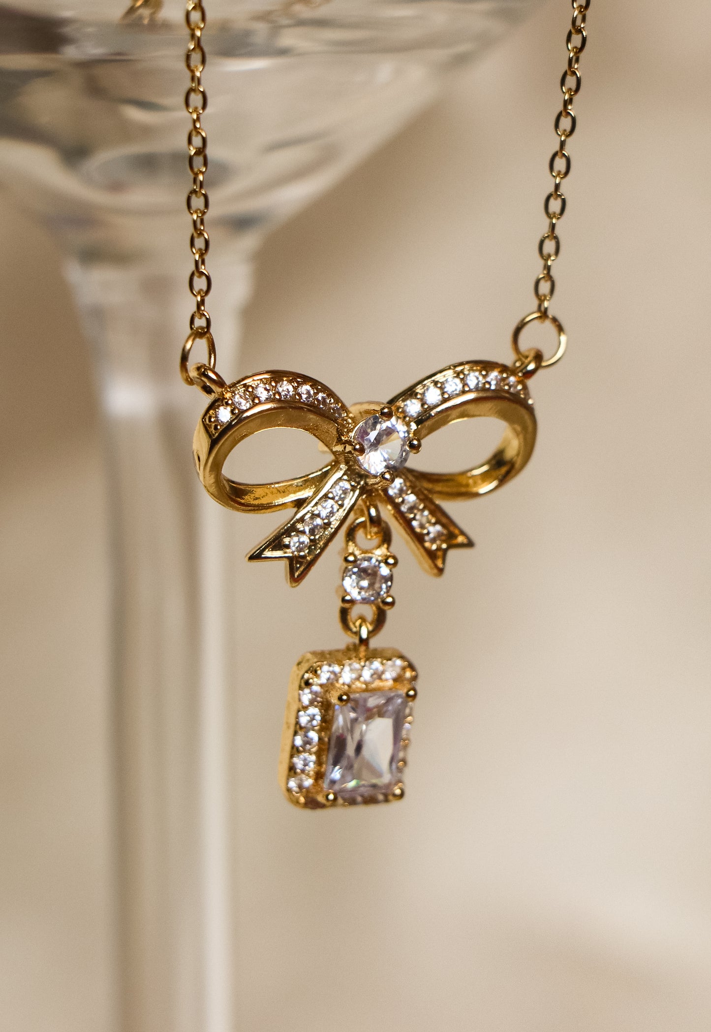 Golden Grace Bow Pendant