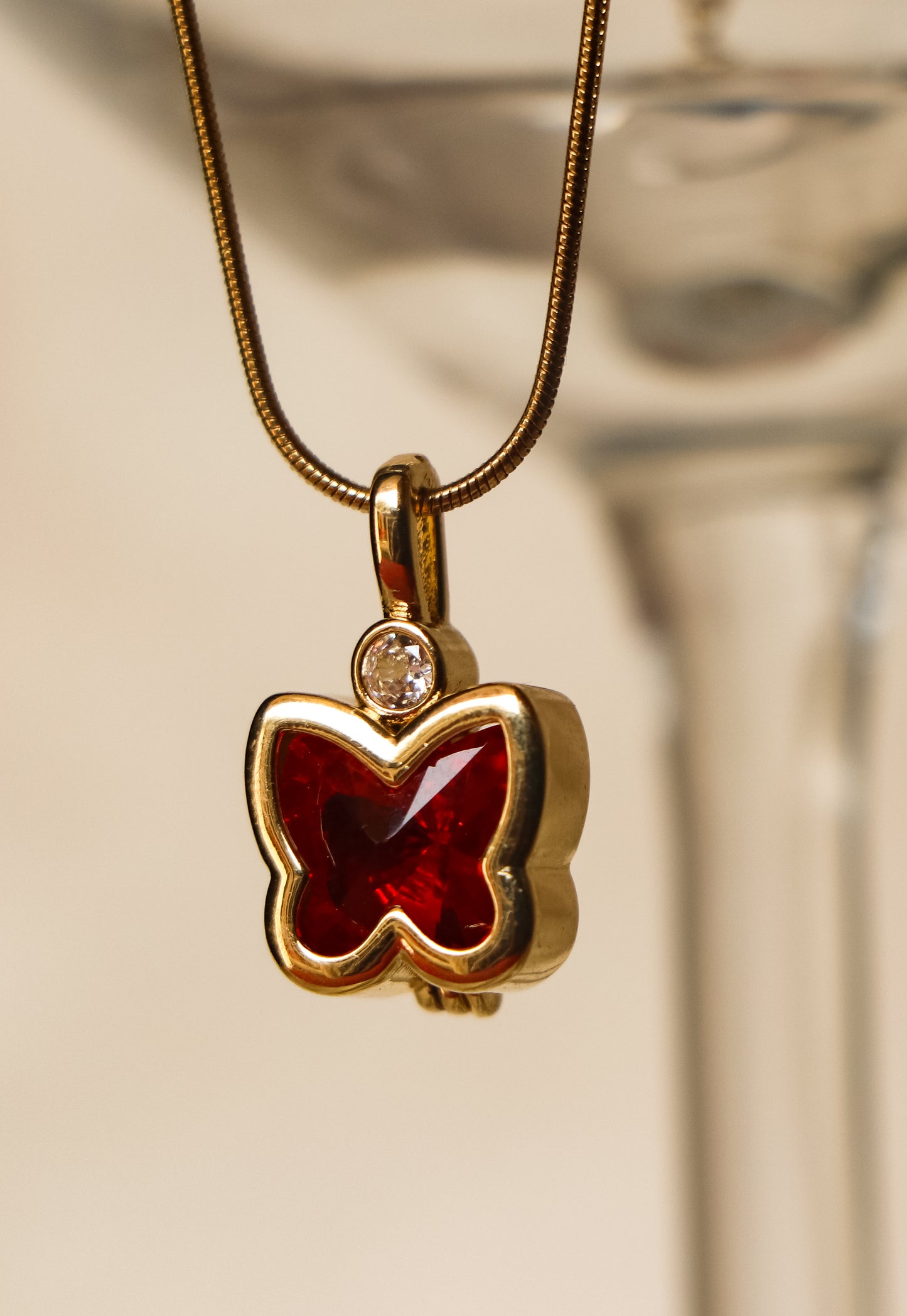 Crimson Flutter Pendant