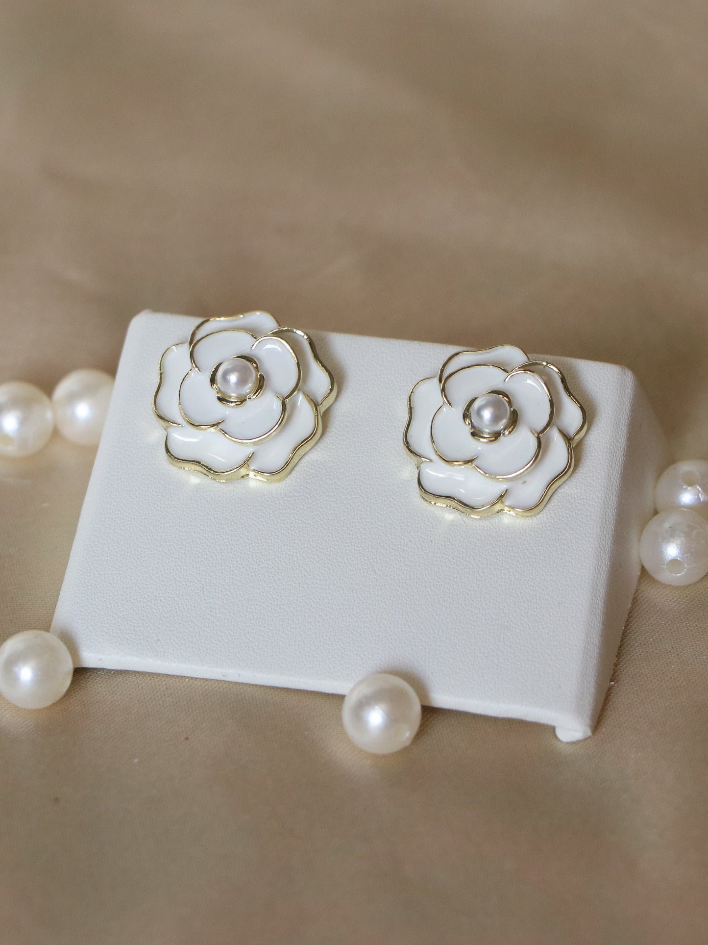Ivory Rose Studs Earrings