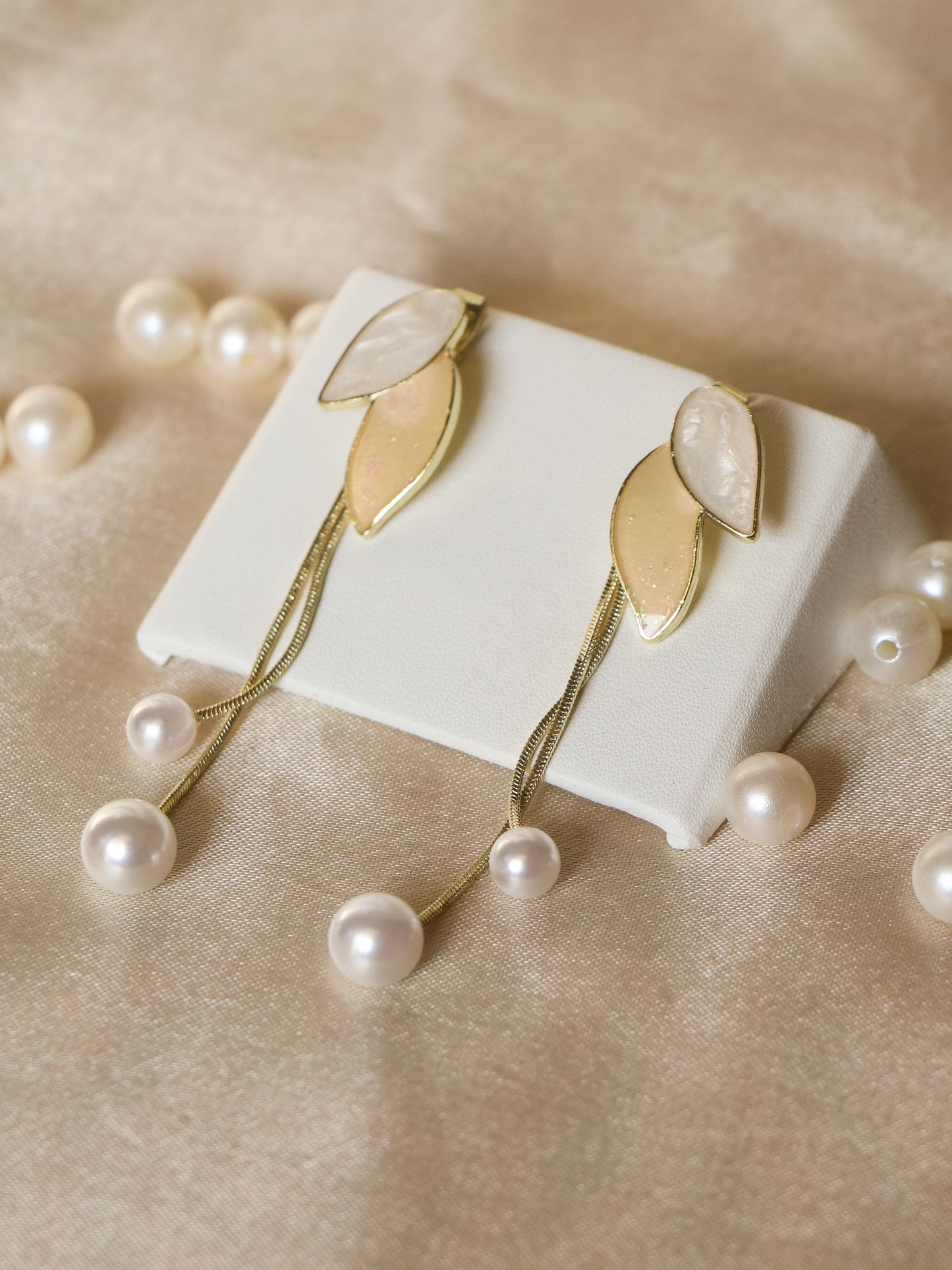 Golden Leaf Cascade Earrings