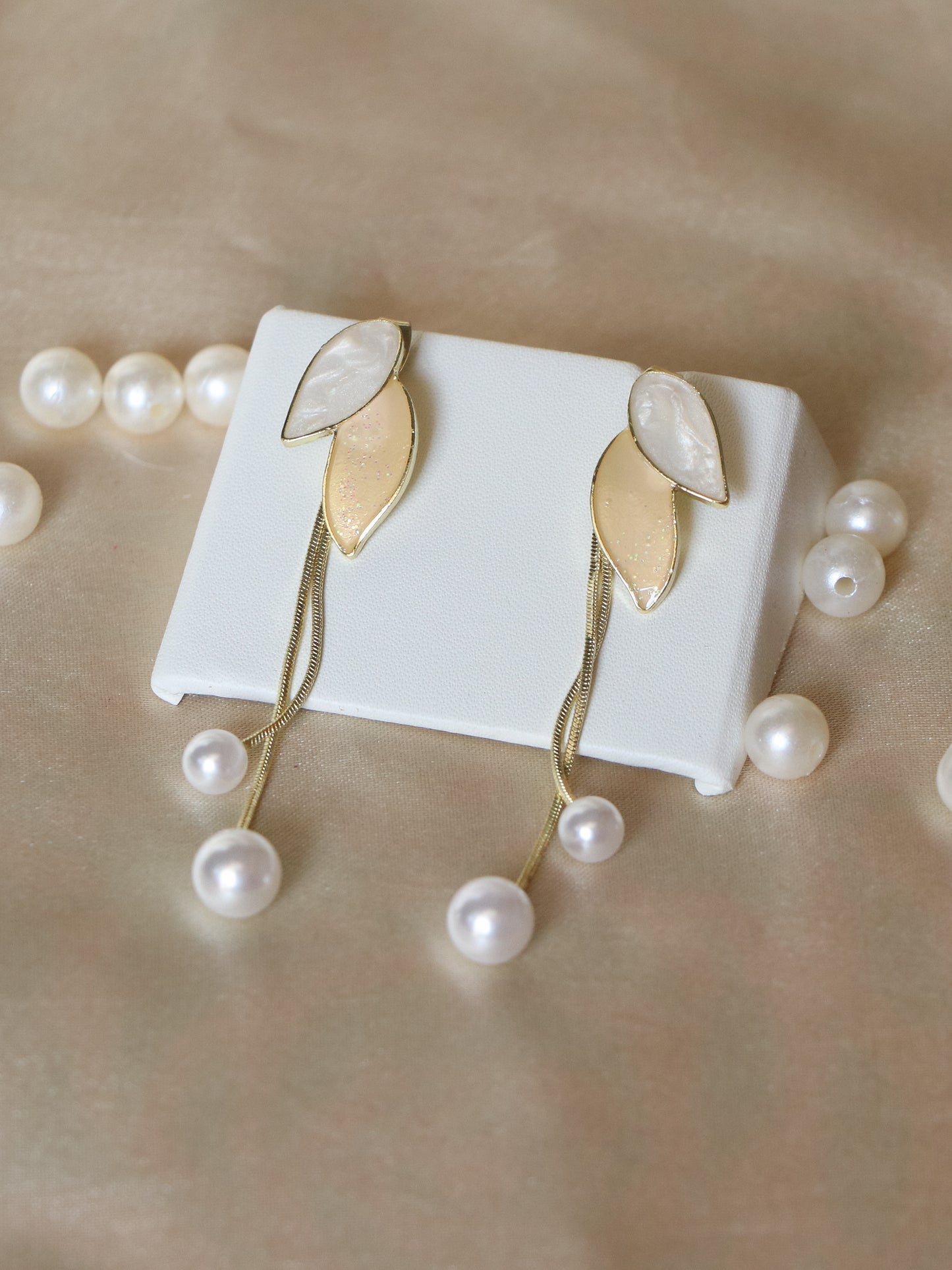 Golden Leaf Cascade Earrings