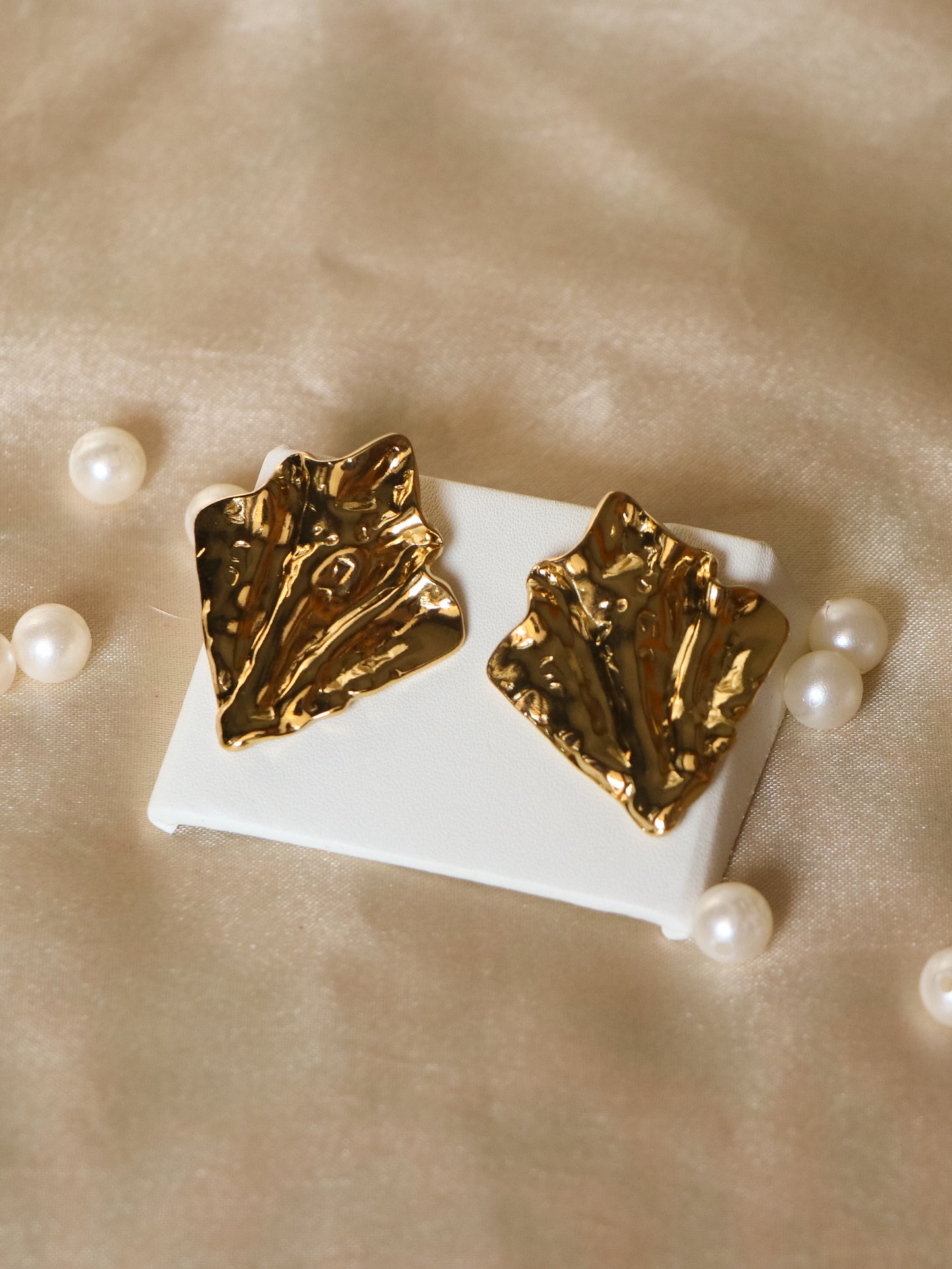 Golden Wave Statement Earrings