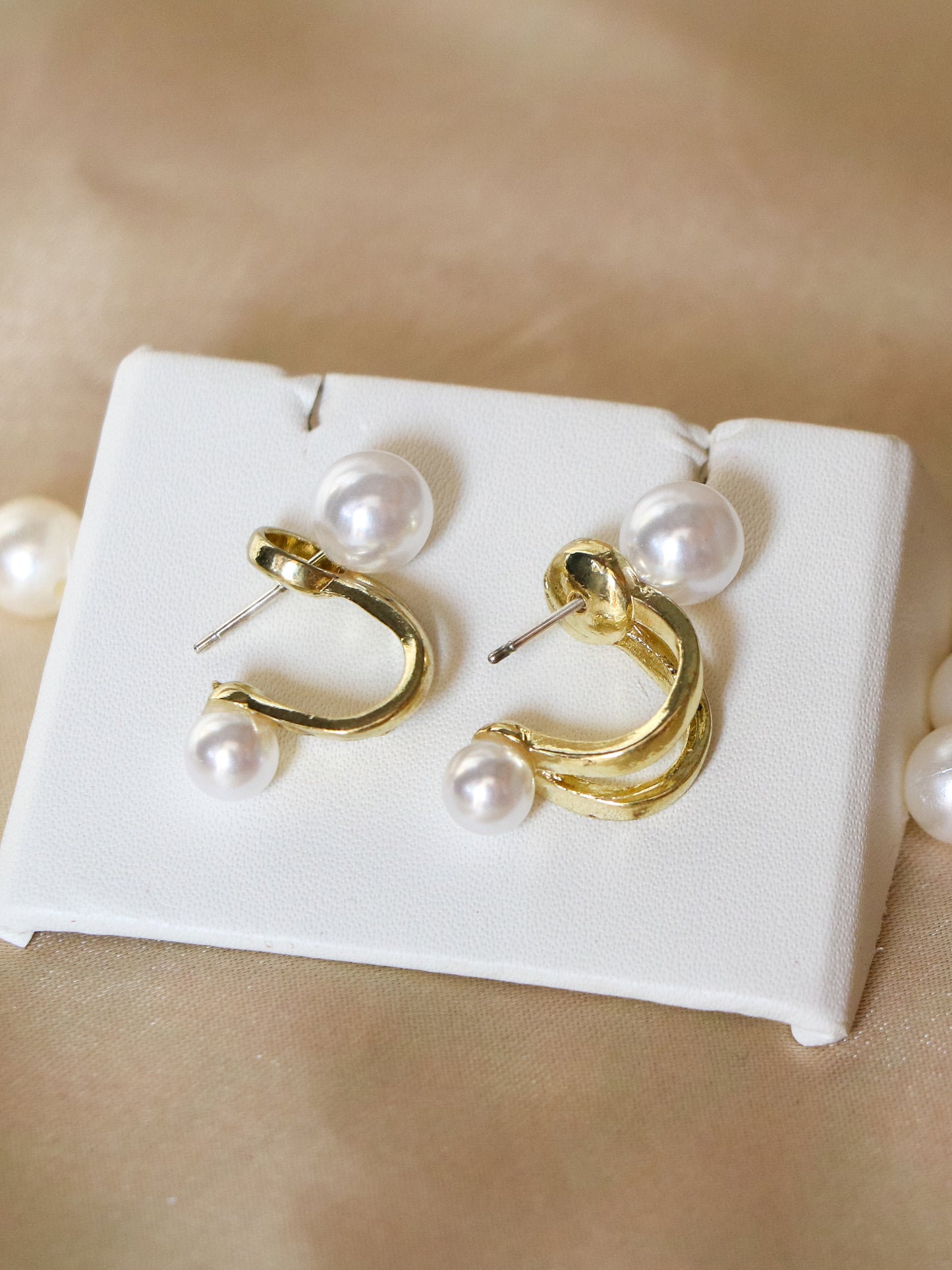 Pearl Orbit Hoop Earrings