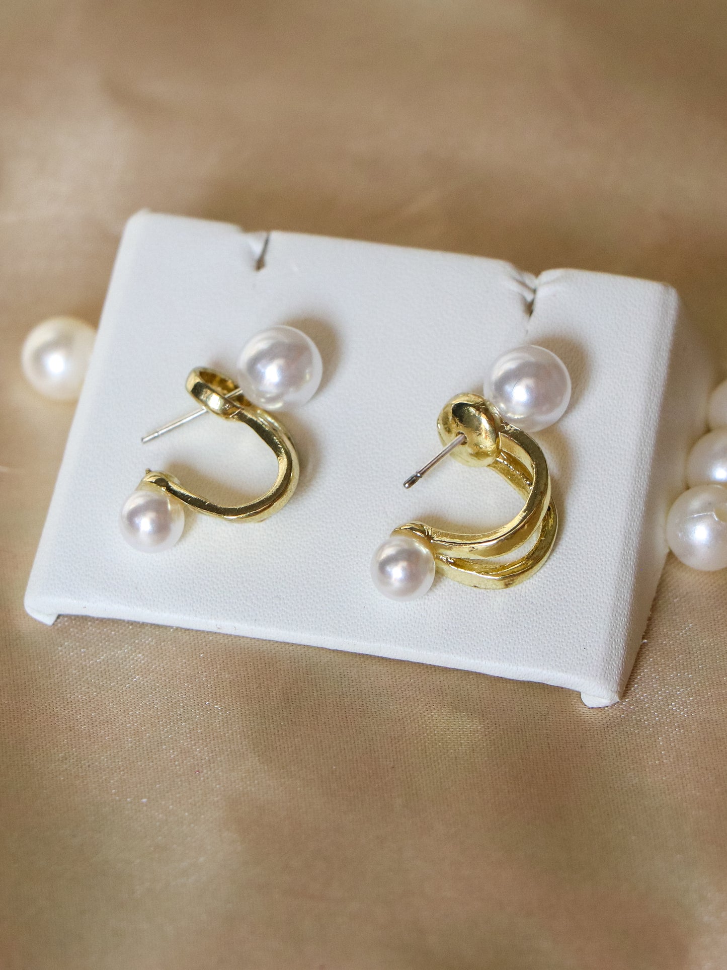 Pearl Orbit Hoop Earrings