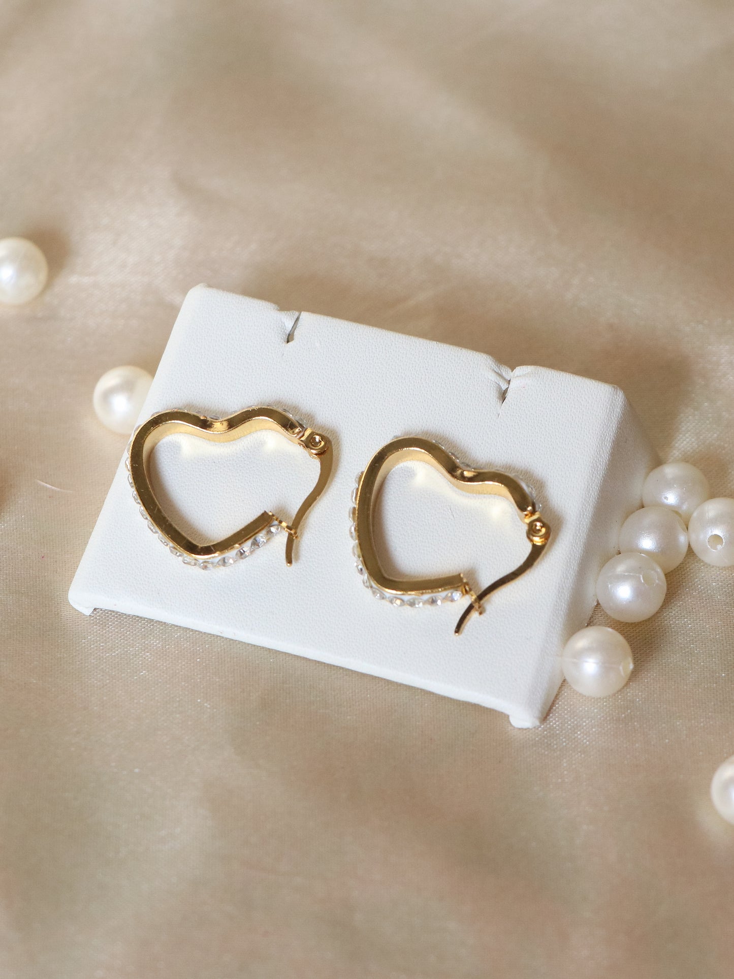 Golden Heart Hoop Earrings