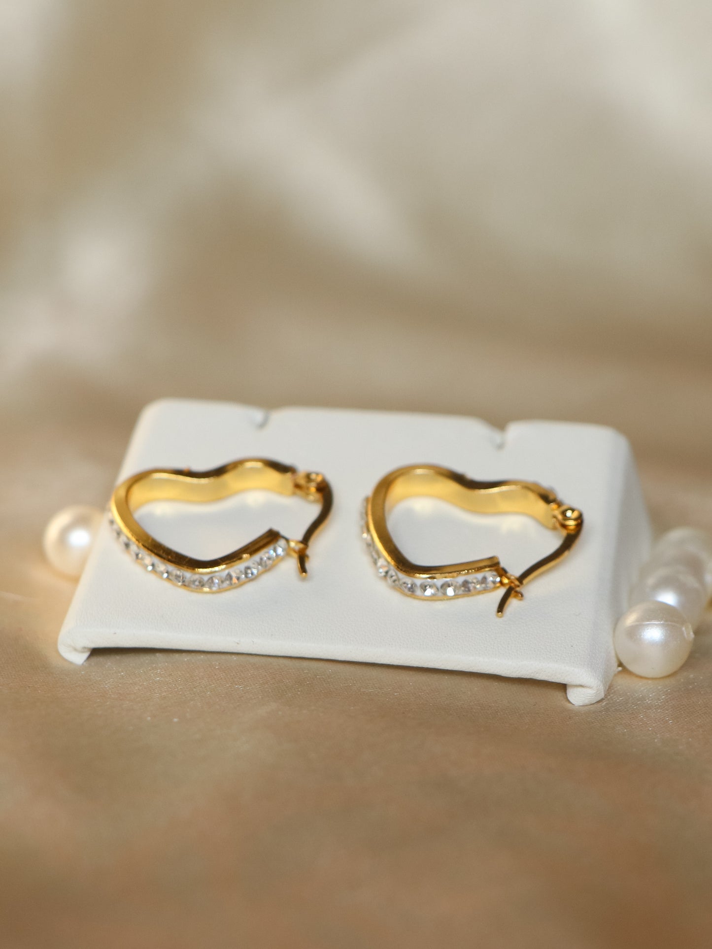 Golden Heart Hoop Earrings