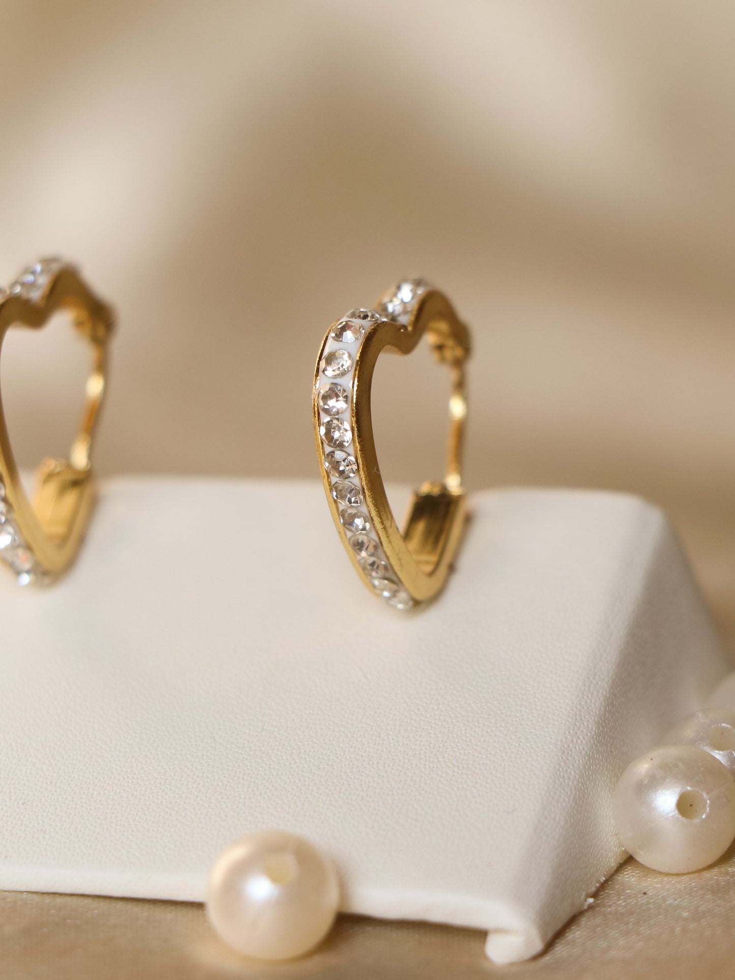 Golden Heart Hoop Earrings